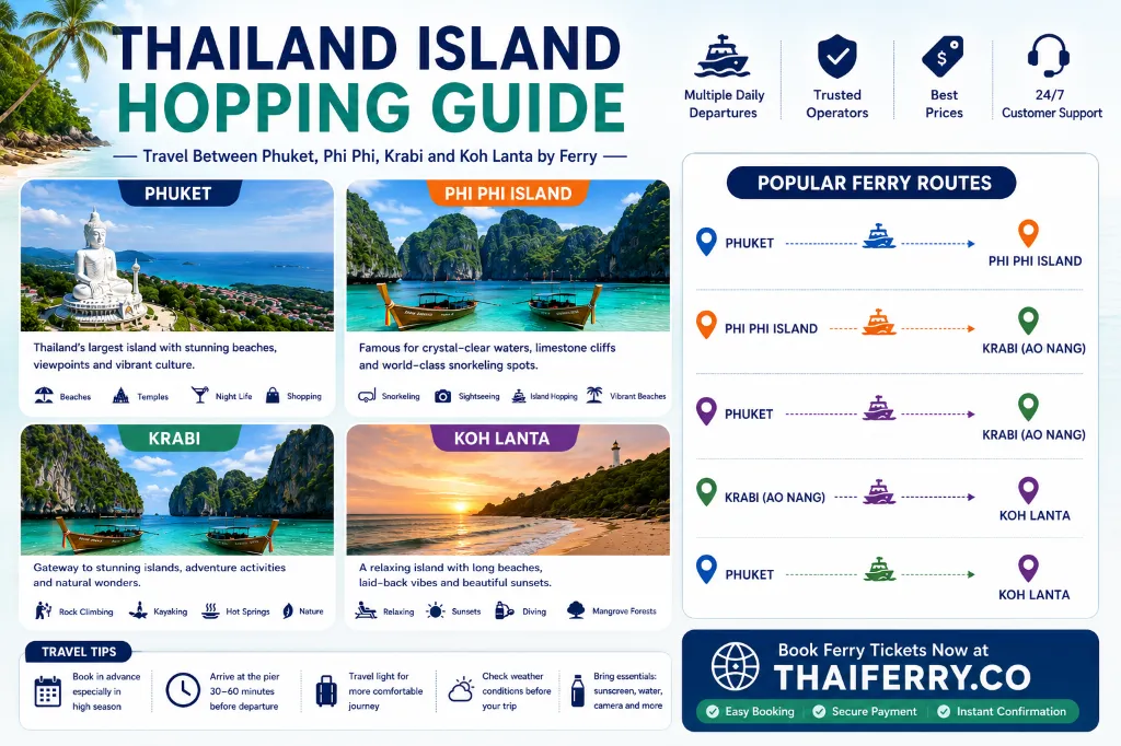Thailand Island Hopping Guide | Ferry Travel Between Phuket, Phi Phi, Krabi & Koh Lanta